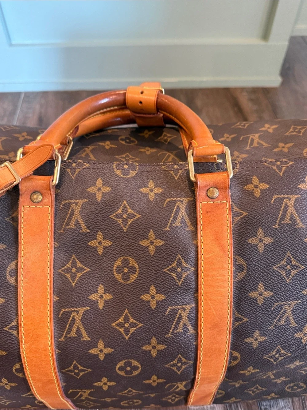 Louis Vuitton Monogram Canvas Travel Duffle with Vachetta Trim